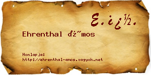 Ehrenthal Ámos névjegykártya